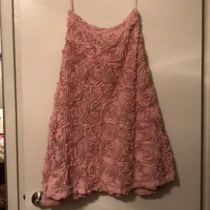 Anthropologie Pink Rosette Skirt